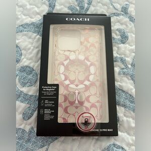 Coach Pink Glitter iPhone 15 Pro Max Case